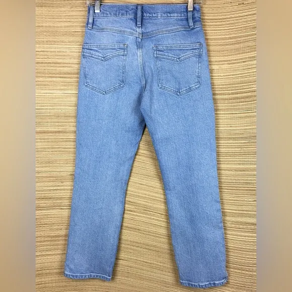 FRAME Le High Straight Leg Light Blue Jean In Caye Sand Size 26
