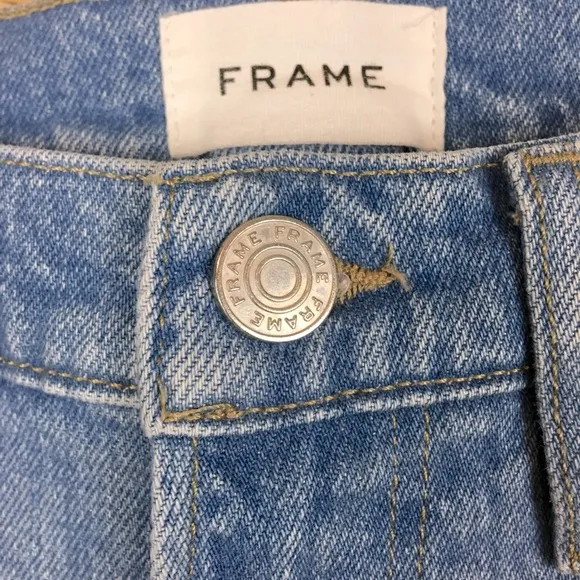 FRAME Le High Straight Leg Light Blue Jean In Caye Sand Size 26