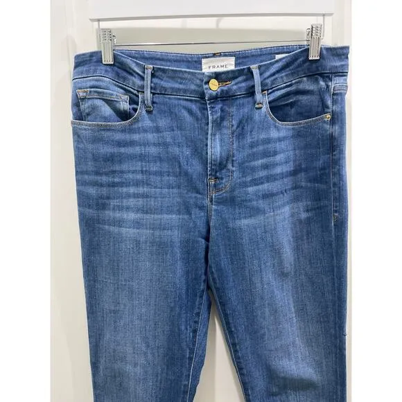 FRAME Le Mini Bootleg Jeans High Rise in Poe Medium Wash Sz 31