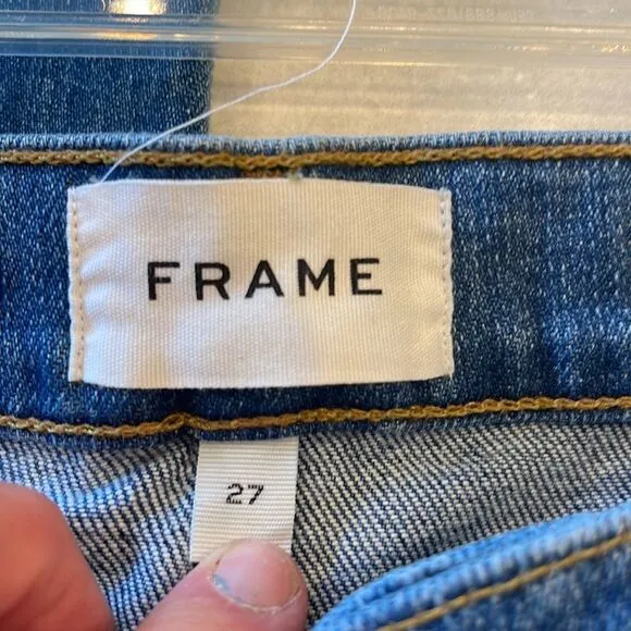 Frame women’s jeans size 27 High waisted 13 rise, inseam 32.5 excellent shape.