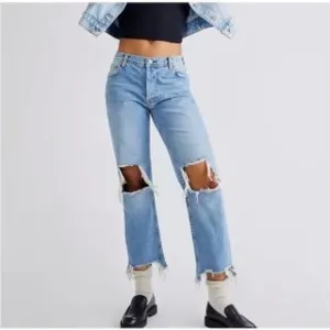 Free People Aged To Perfection Maggie Mid Rise Straight Leg Jeans Women’s Sz 25