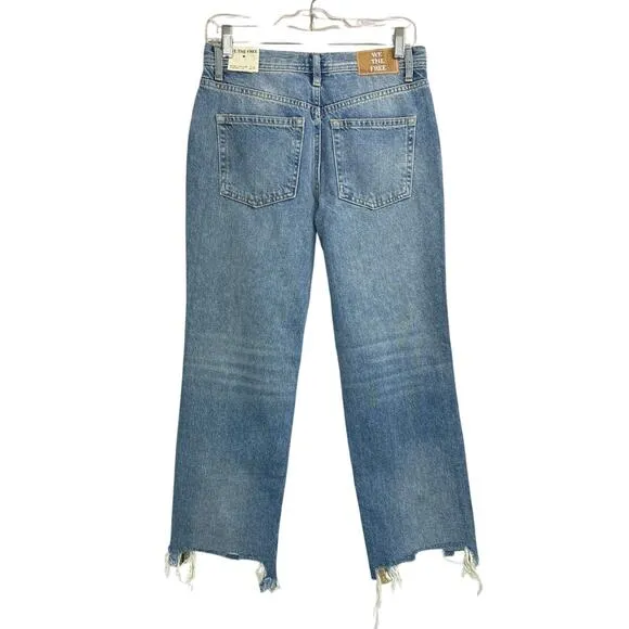 Free People Aged To Perfection Maggie Mid Rise Straight Leg Jeans Women’s Sz 25