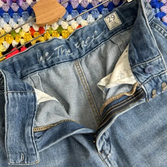 Free People braided pocked and waistband flare Jeans