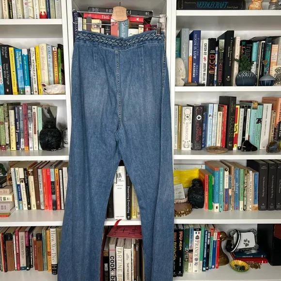 Free People braided pocked and waistband flare Jeans