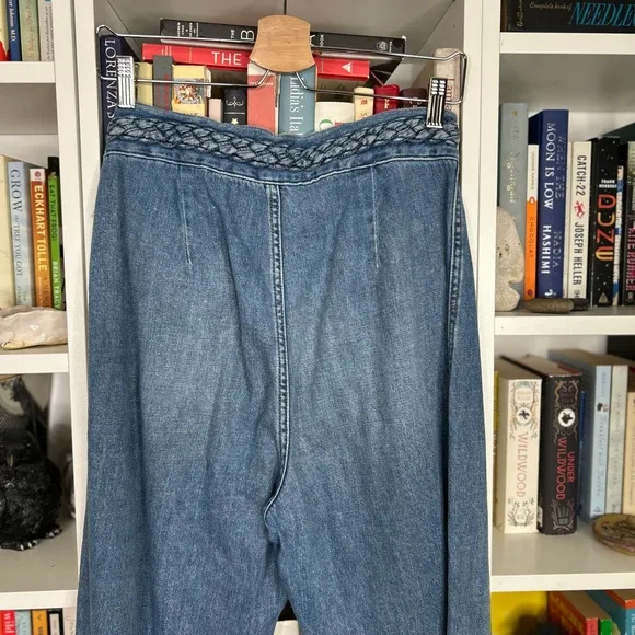 Free People braided pocked and waistband flare Jeans