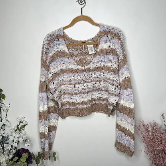 FREE PEOPLE Lake Life Pullover Sweater Sunset Sand Sz S {II32}