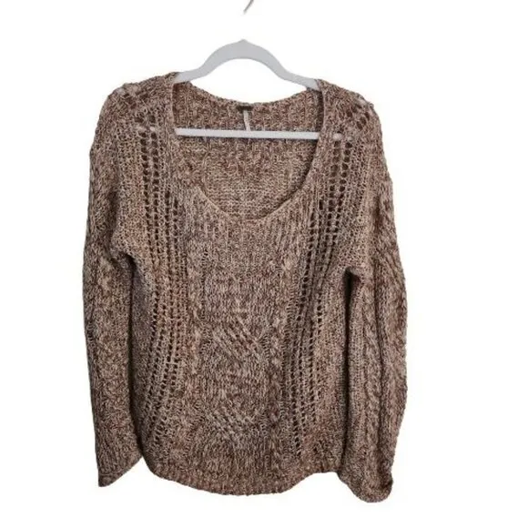Free People Pegasus Yarn West End Pullover Sweater Strawberry Combo Size S