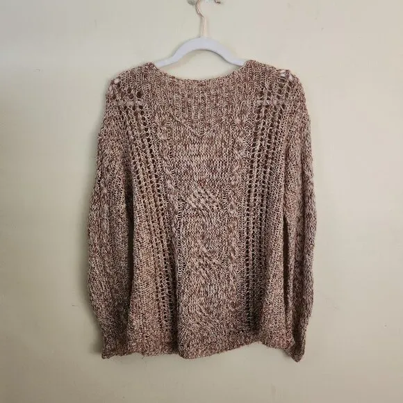 Free People Pegasus Yarn West End Pullover Sweater Strawberry Combo Size S