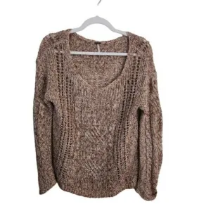 Free People Pegasus Yarn West End Pullover Sweater Strawberry Combo Size S