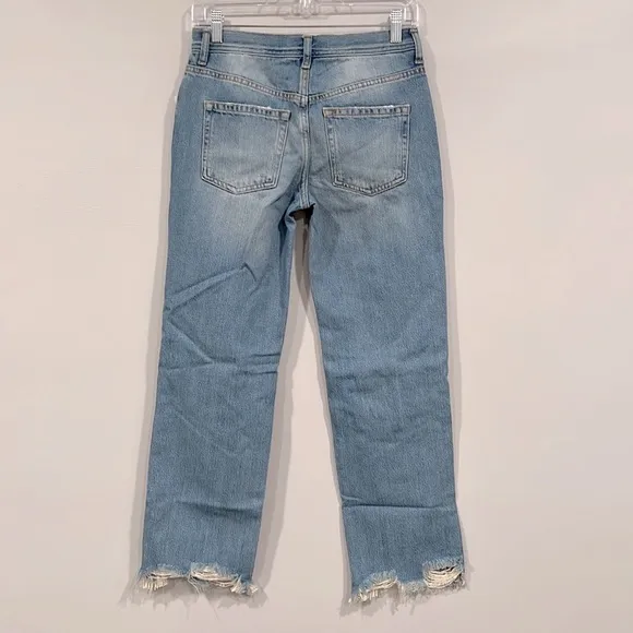 Free People We The Free Maggie Mid Rise Straight Button Fly Jeans 25 NWT