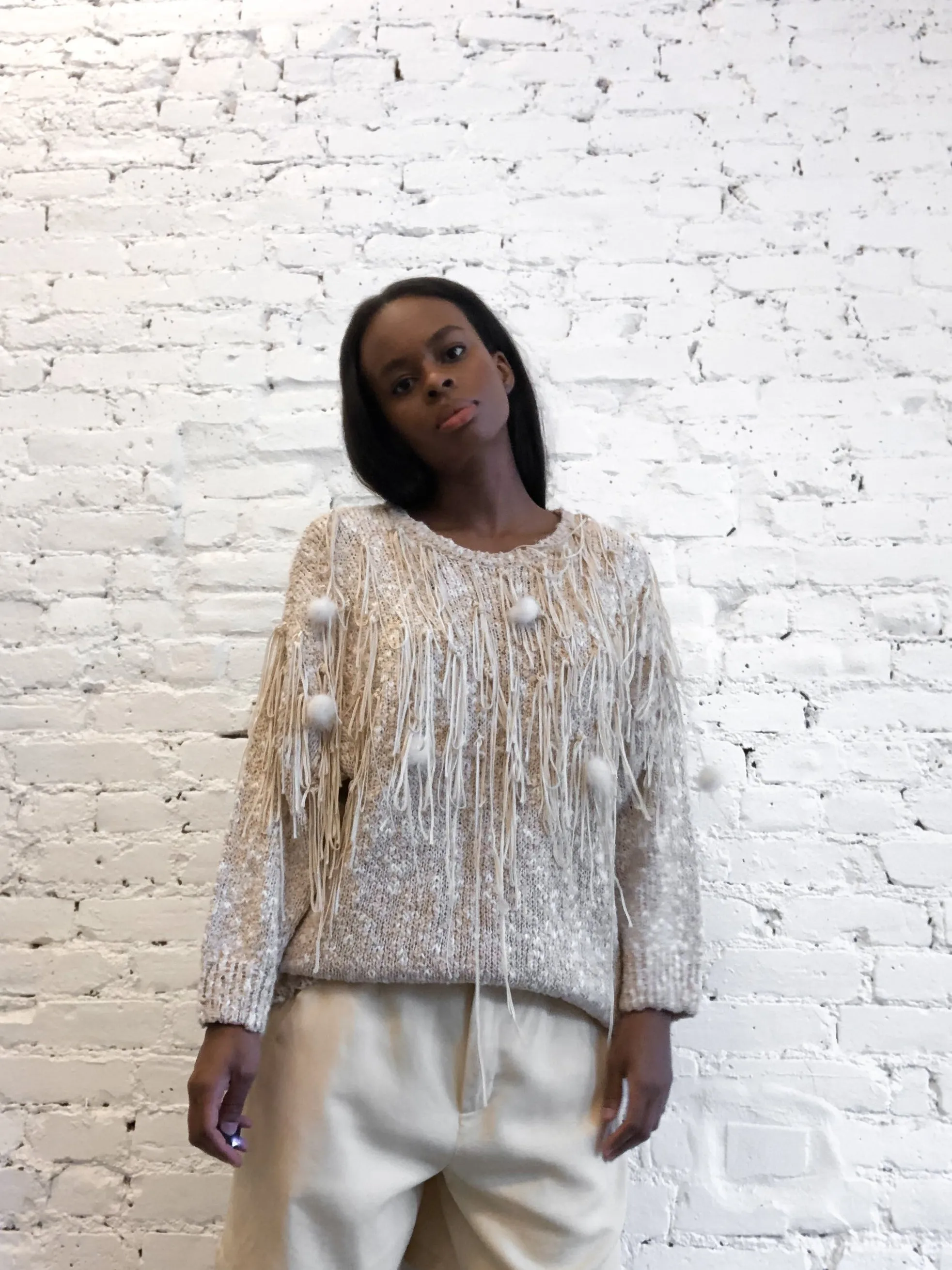Fringed Hand Knit