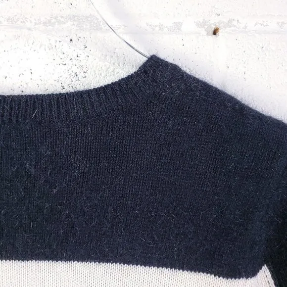 Gerard Darel Pullover Sweater Angora Wool Crewneck Womens Large Black Cream