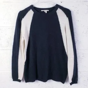 Gerard Darel Pullover Sweater Angora Wool Crewneck Womens Large Black Cream