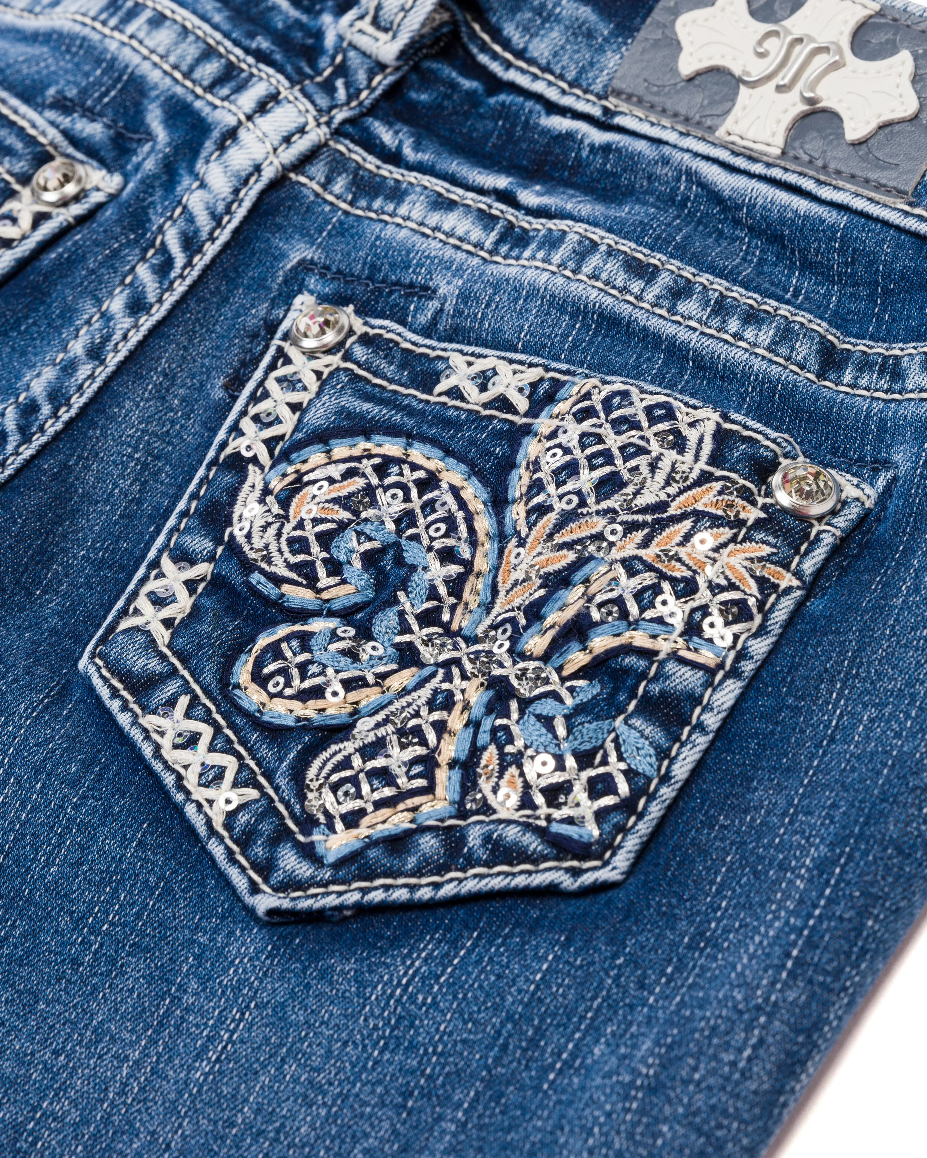Girls Fleur Glass Straight Jeans