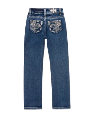 Girls Fleur Glass Straight Jeans