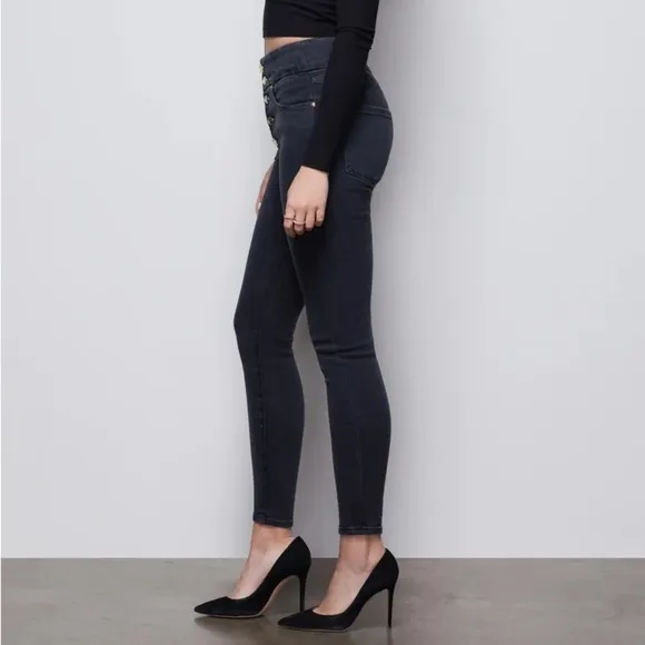 Good American Good Waist Exposed Front Button Sz 29