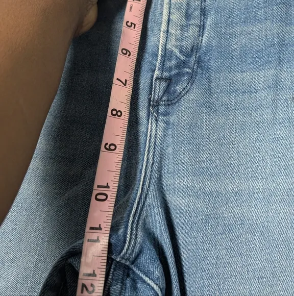 Good American Jeans Straight Leg Light Wash High Rise Sz 28