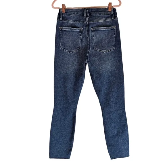 Good American Straight Leg Disstressed Blue Jeans 29 NWT