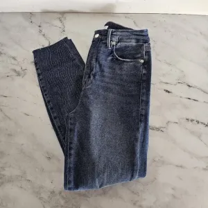 Good American Straight Leg Disstressed Blue Jeans 29 NWT