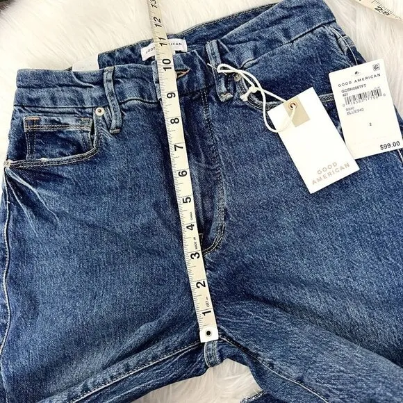 Good American Womens 2 26 Good Classic High Rise Raw Hem Jeans