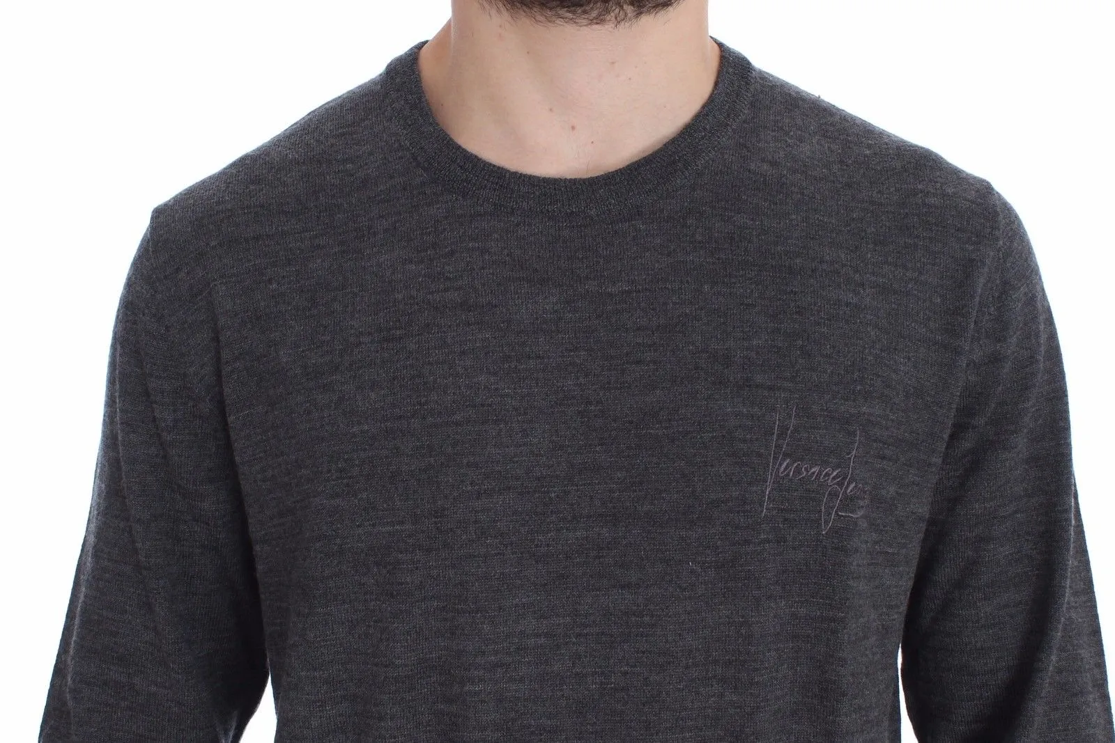 Gray Wool Crew-neck Sweater