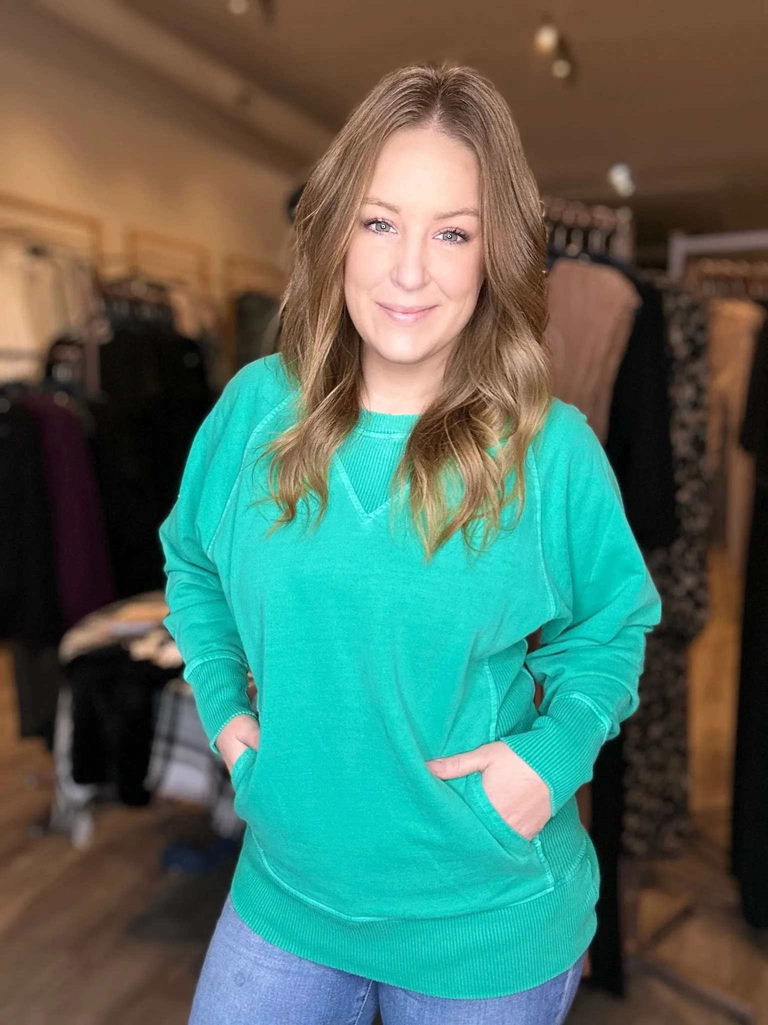 Green Pocket Pullover