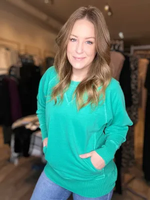 Green Pocket Pullover