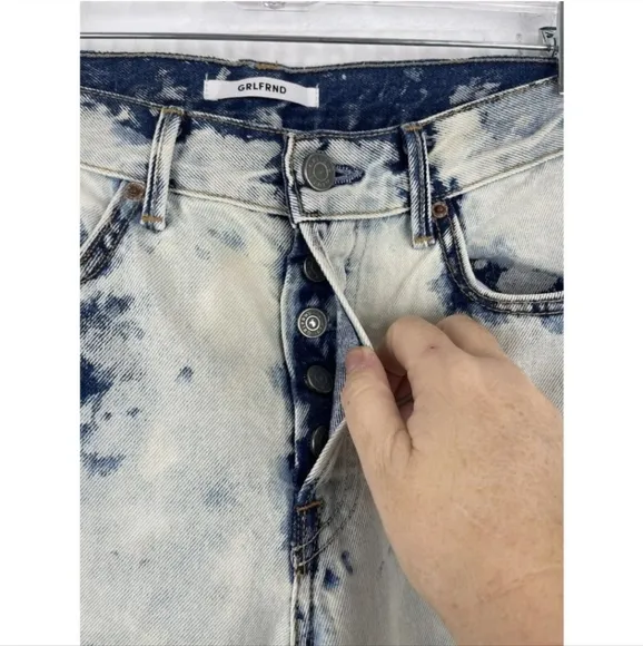 GRLFRND Karolina SunBleach Rigid Denim High Waisted Jeans sz 27