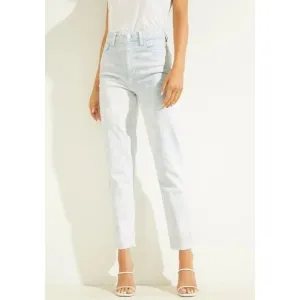 GUESS High-rise jeans Solid color design with decorative vertical stripes siz 27