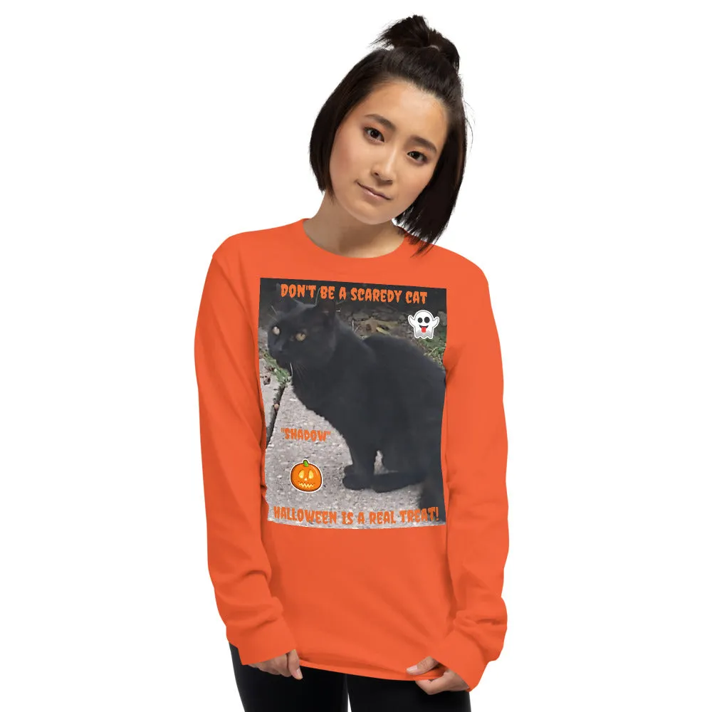 Halloween Black Cat Customizable Long Sleeve T-Shirt