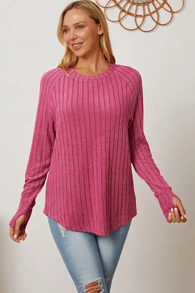 Hazel Blues® |  Basic Bae Ribbed Thumbhole Sleeve T-Shirt