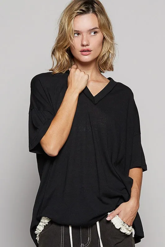 Hazel Blues® |  POL V-Neck Half Sleeve T-Shirt