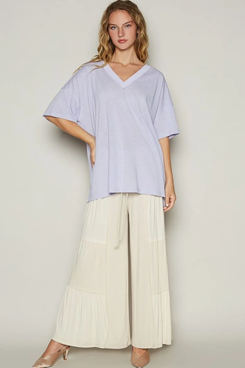 Hazel Blues® |  POL V-Neck Half Sleeve T-Shirt