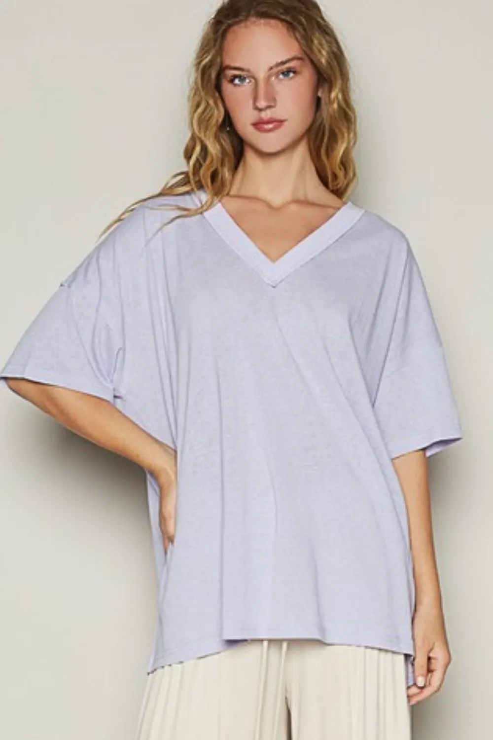 Hazel Blues® |  POL V-Neck Half Sleeve T-Shirt
