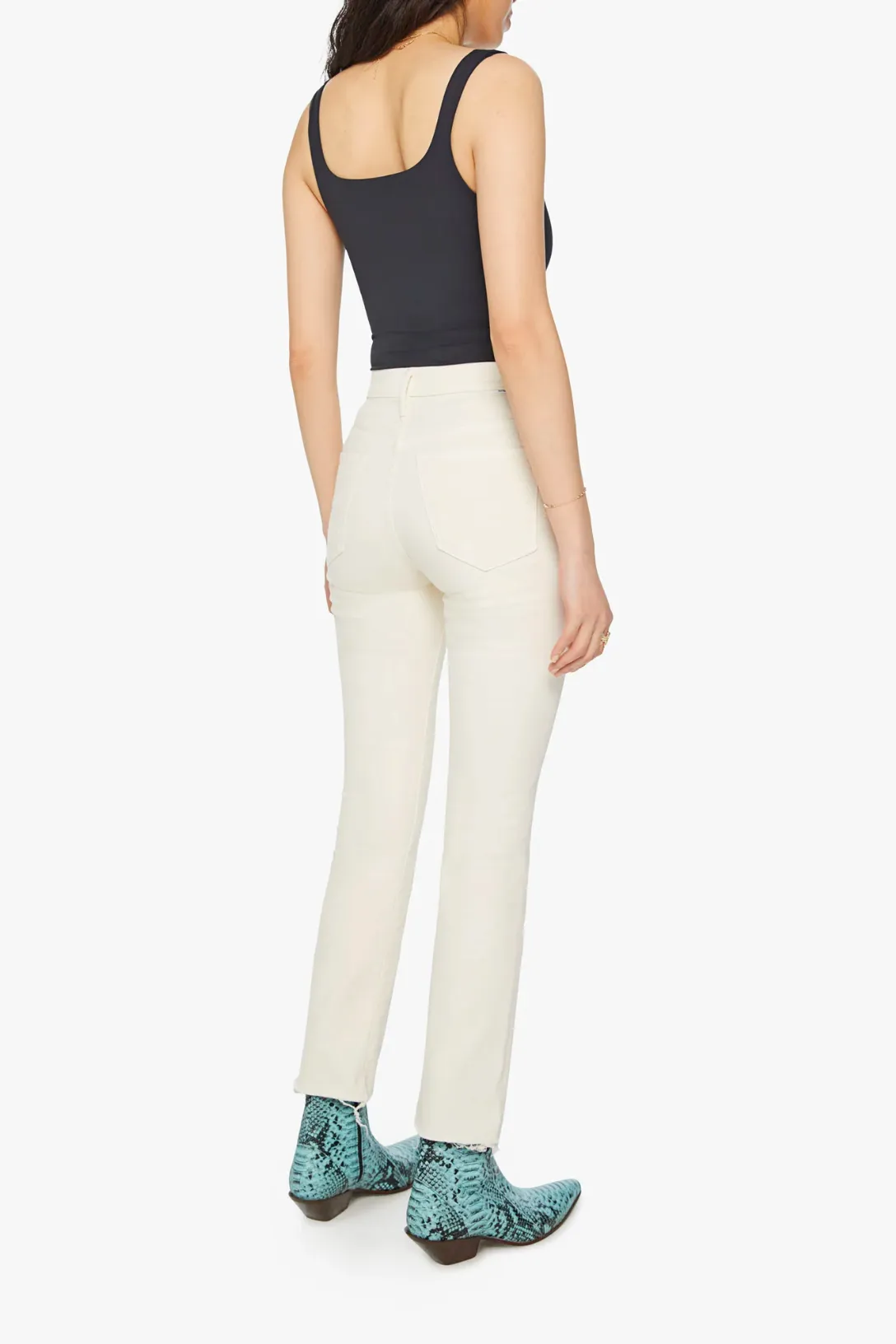 High Waisted Rascal Ankle Fray | Eggnog
