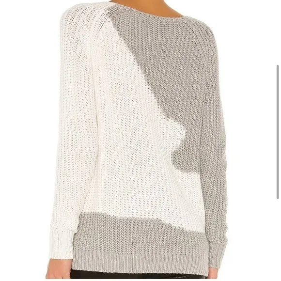 House of Harlow 1960 Revolve Adrienne Pullover in White &amp; Grey Sweater