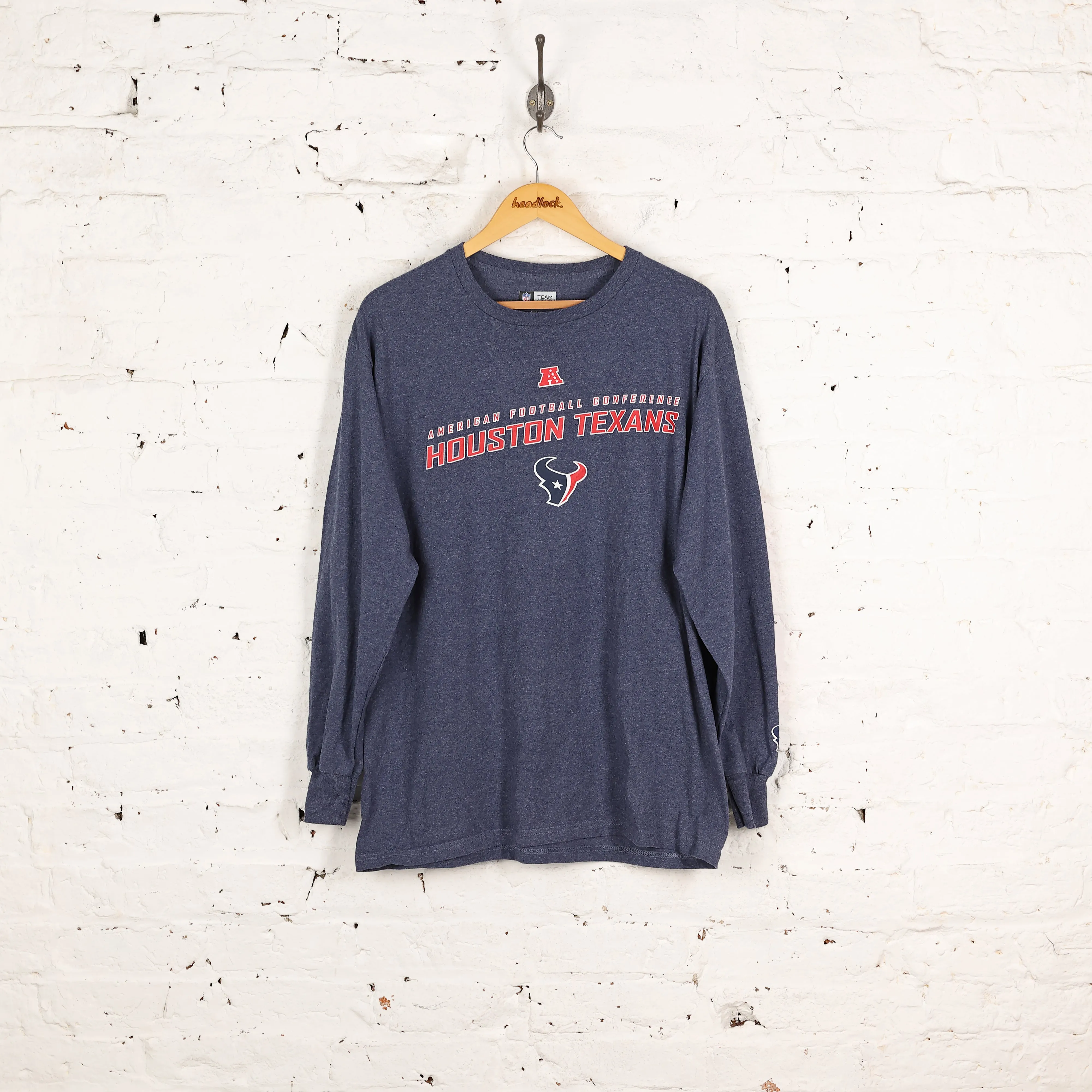 Houston Texans NFL Long Sleeve T Shirt - Blue - L
