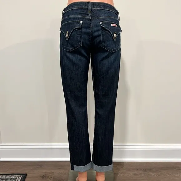 Hudson Bacara Crop Straight Cuffed Dark Wash Jeans Size 28