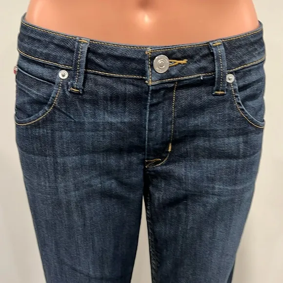 Hudson Bacara Crop Straight Cuffed Dark Wash Jeans Size 28