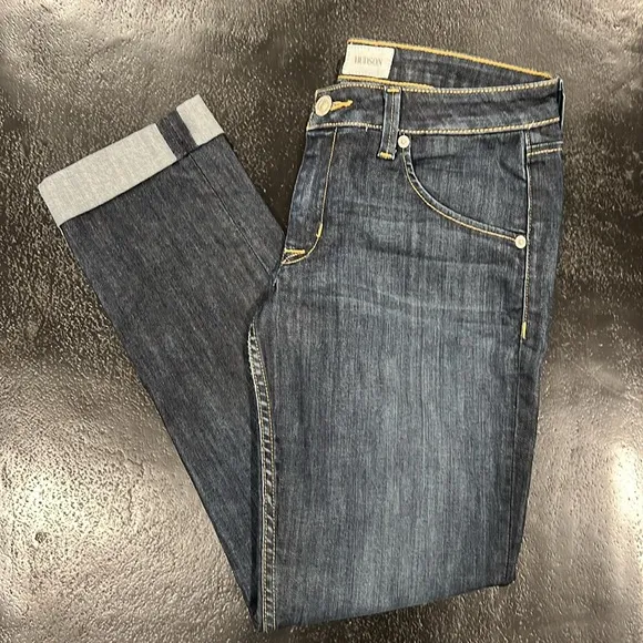 Hudson Bacara Crop Straight Cuffed Dark Wash Jeans Size 28