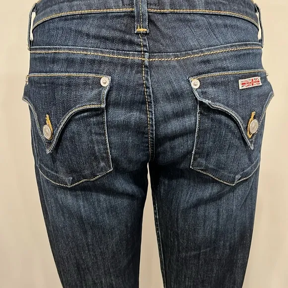 Hudson Bacara Crop Straight Cuffed Dark Wash Jeans Size 28