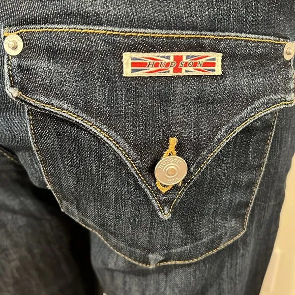 Hudson Bacara Crop Straight Cuffed Dark Wash Jeans Size 28