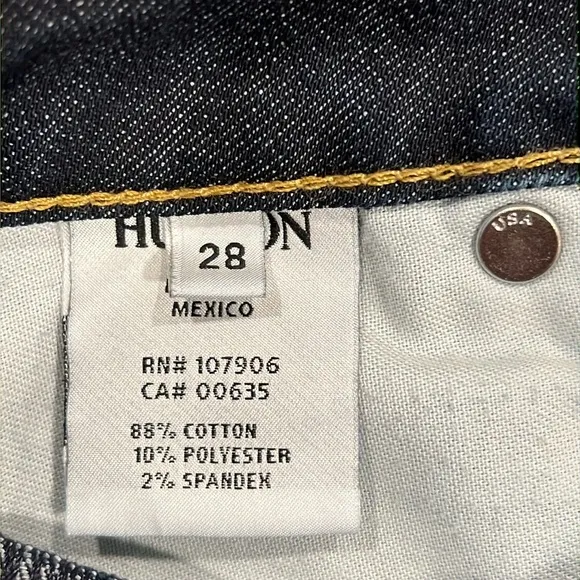 Hudson Bacara Crop Straight Cuffed Dark Wash Jeans Size 28