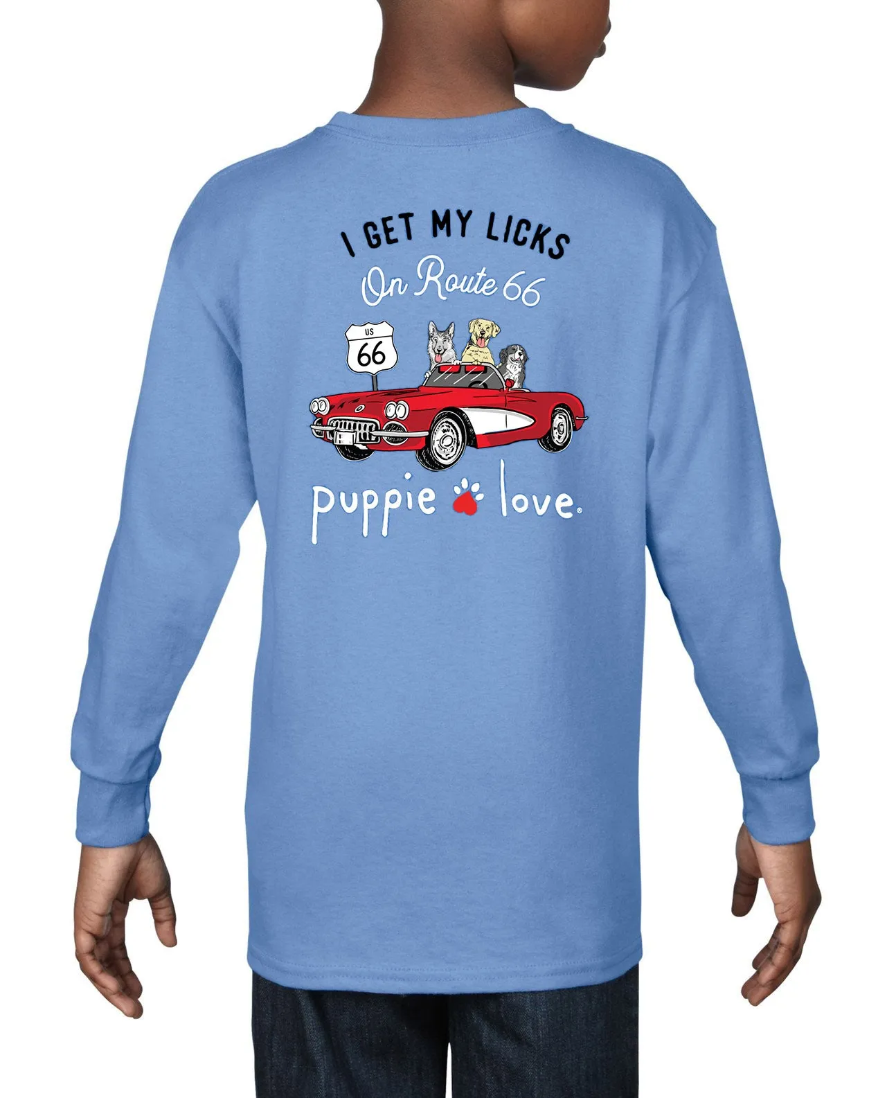 I Get My Licks on Route 66 - Children's T-Shirt & Long Sleeve Shirt - Puppie Love