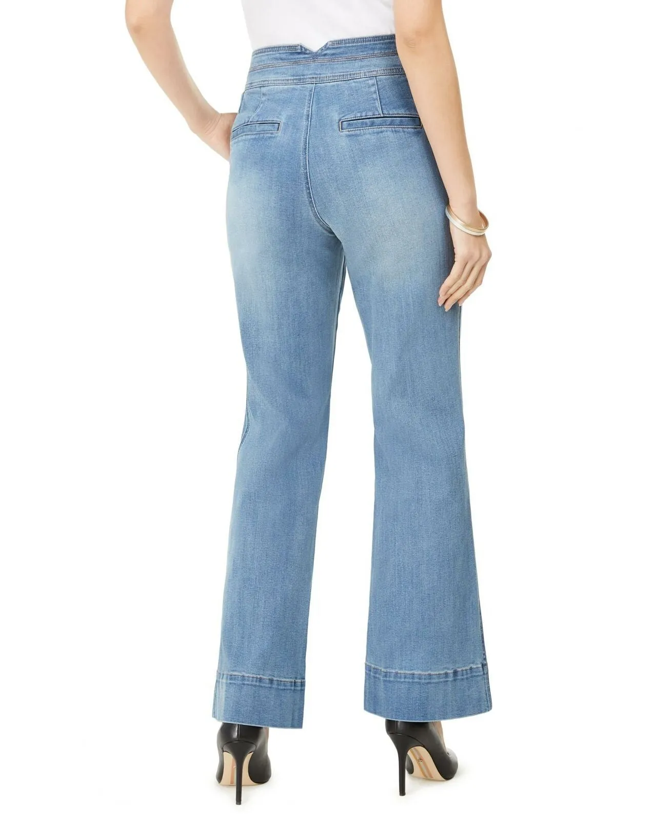 INC International Concepts Curvy Wide Leg Sailor Trouser Jeans