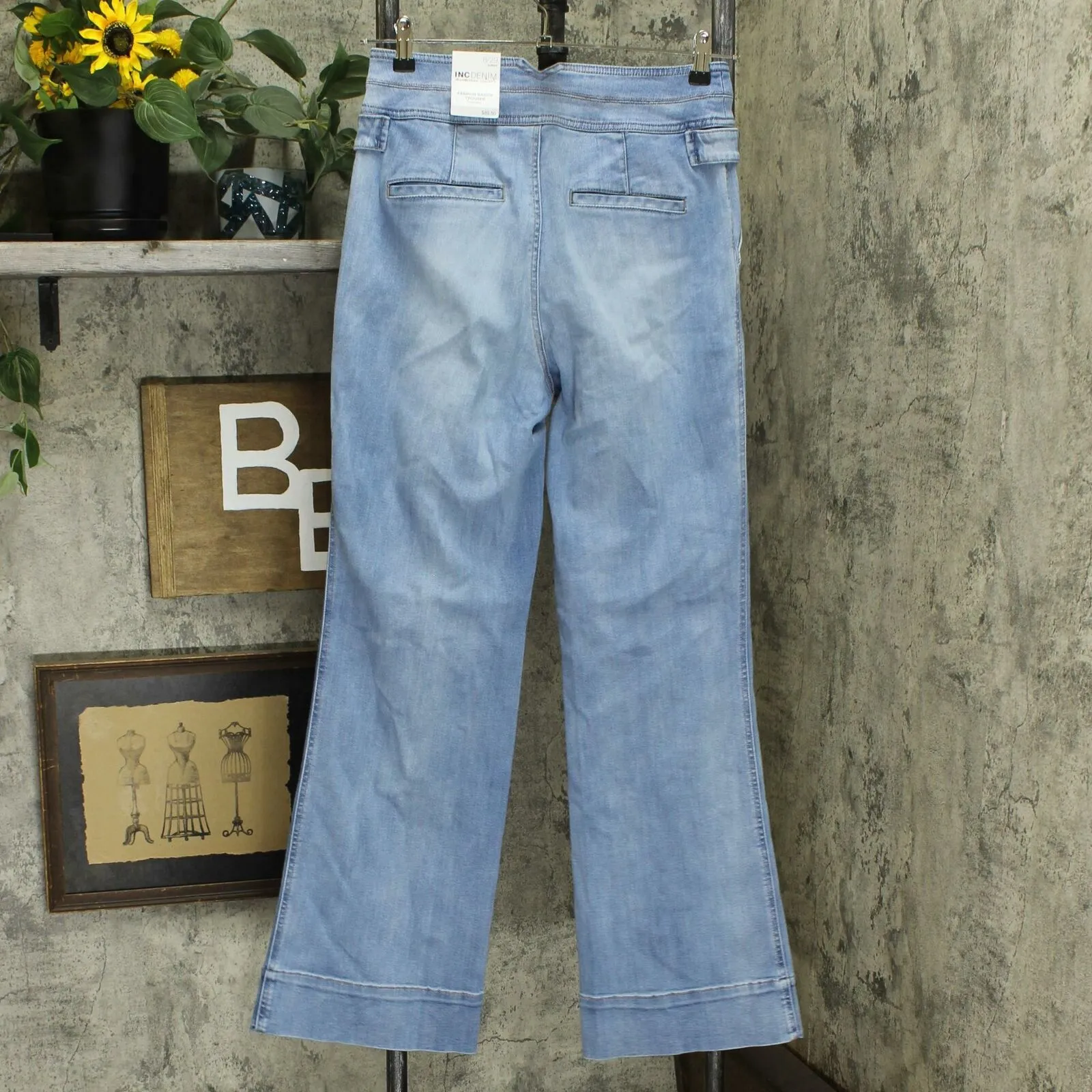 INC International Concepts Curvy Wide Leg Sailor Trouser Jeans