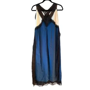 Intimately Free People night gown full length w/lace L satin feel sexy feminine