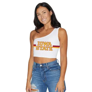 Iowa State White One Shoulder Top