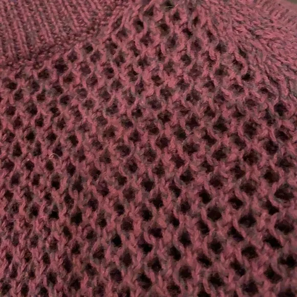 IRO / LINEISY RIBBED COLD SHOULDER maroon open knit  SWEATER XS