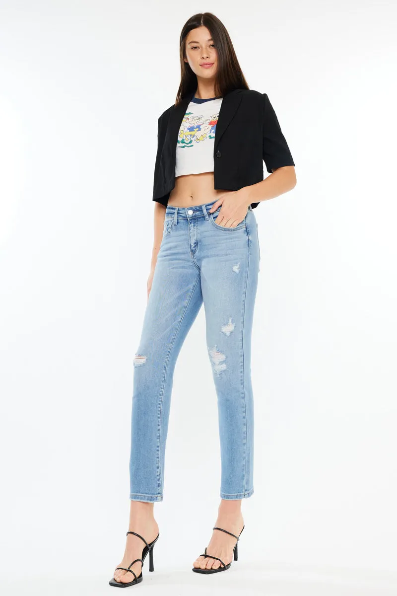Isabella Mid Rise Slim Straight